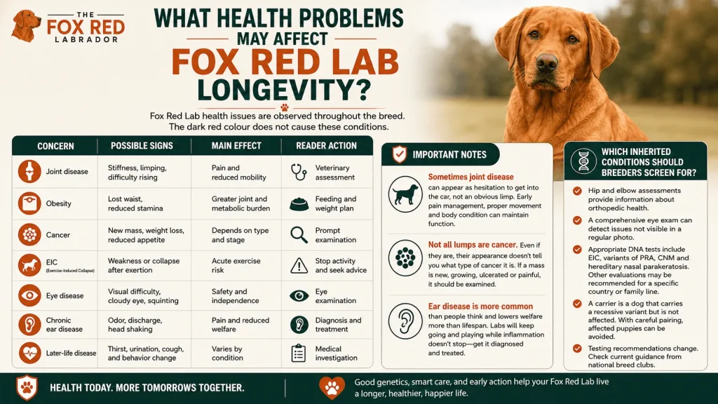 What Health Problems May Affect Fox Red Lab Longevity?