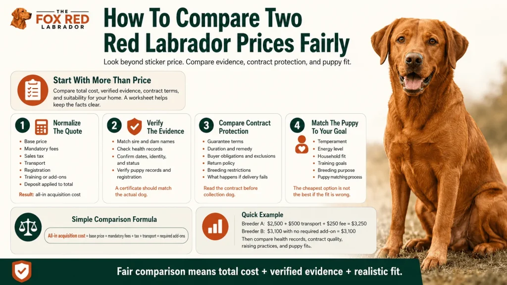 How To Compare Two Red Labrador Prices Fairly