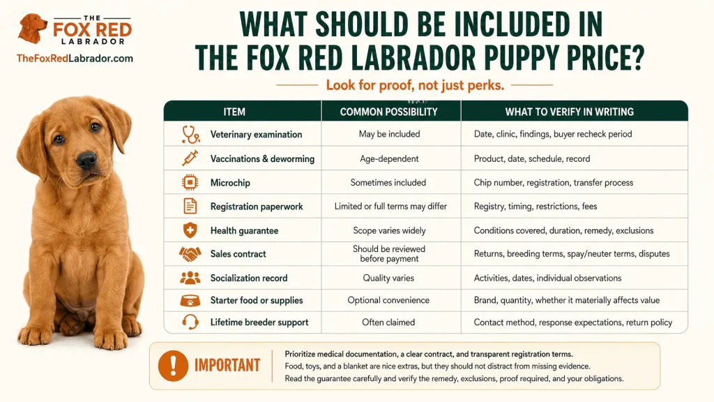 What Should Be Included In The Fox Red Labrador Puppy Price?