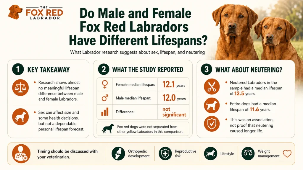 Do Male and Female Fox Red Labradors Have Different Lifespans?