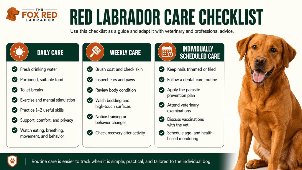 Red Labrador Care Checklist