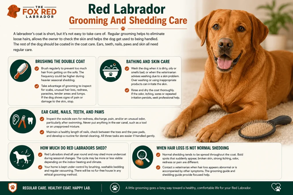 Red Labrador Grooming And Shedding Care