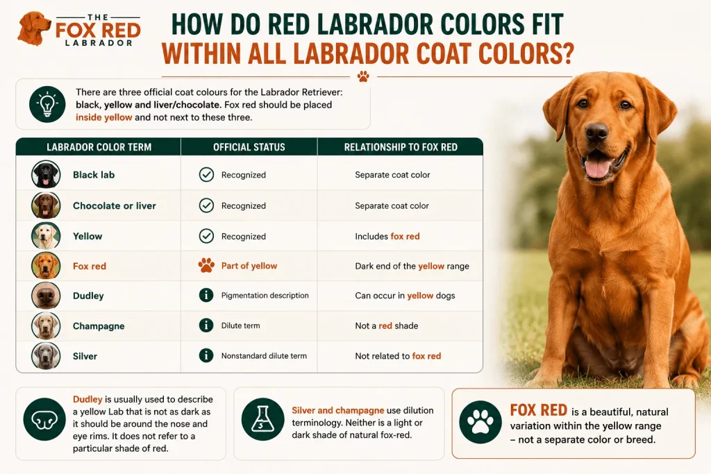 How Do Red Labrador Colors Fit Within All Labrador Coat Colors?