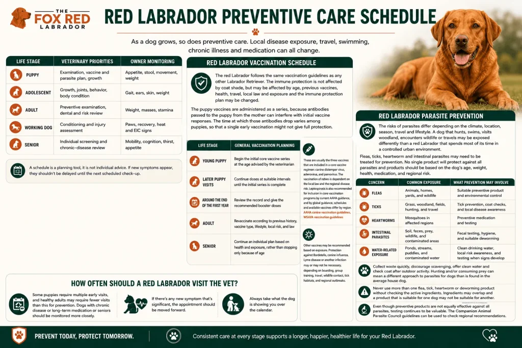 Red Labrador Preventive Care Schedule