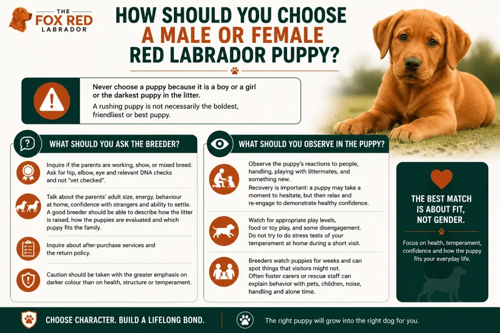 How Should You Choose A Male Or Female Red Labrador Puppy?