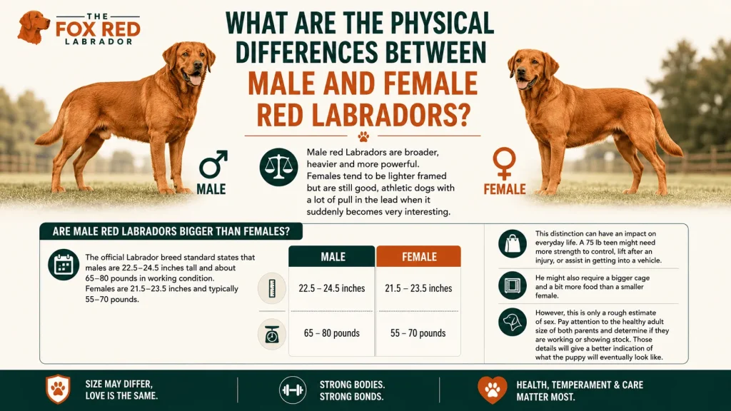 What Are The Physical Differences Between Male And Female Red Labradors?