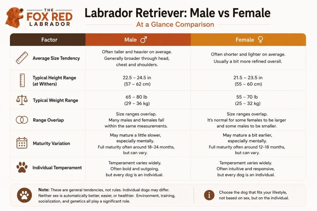 Male vs Female Red Labradors