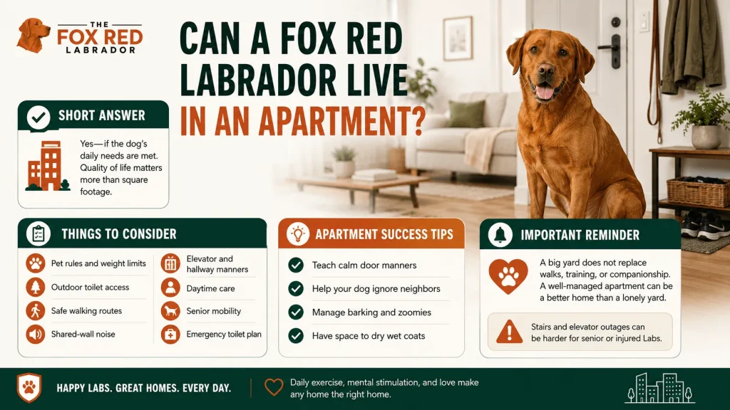 Can A Fox Red Labrador Live In An Apartment?