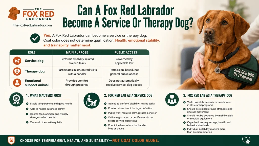 Can A Fox Red Labrador Become A Service Or Therapy Dog?