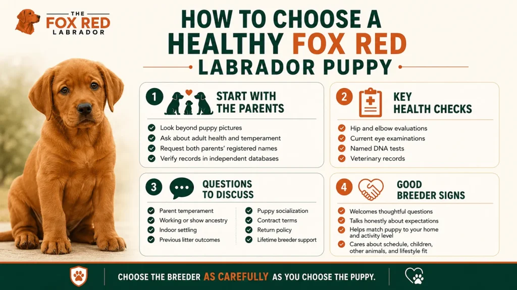 How To Choose A Healthy Fox Red Labrador Puppy
