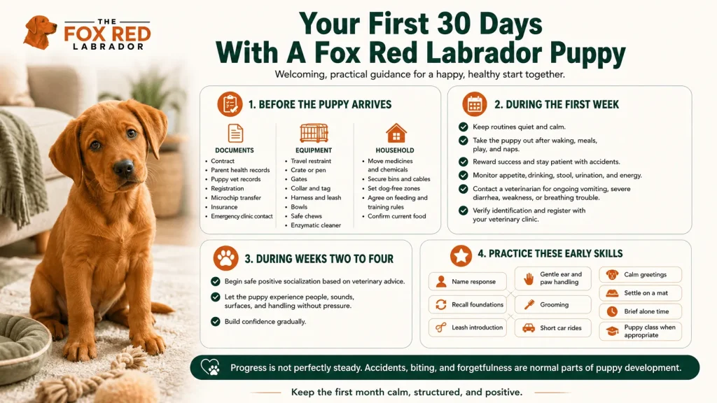 Your First 30 Days With A Fox Red Labrador Puppy