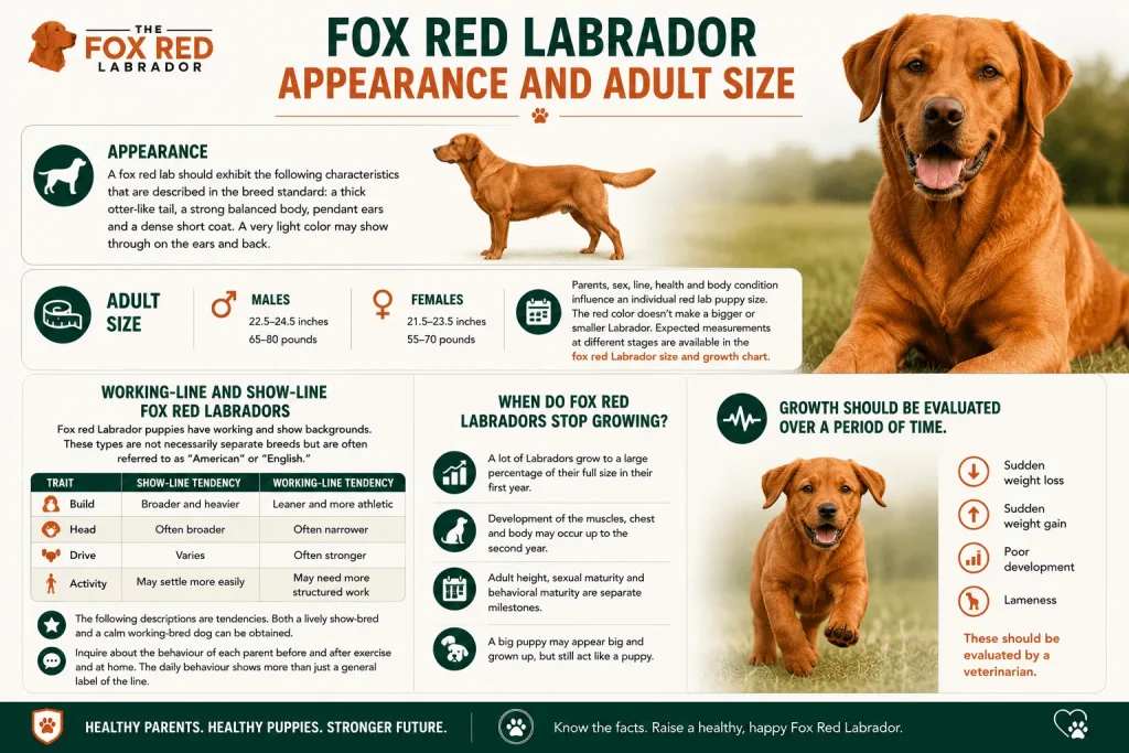 Fox Red Labrador Appearance And Adult Size