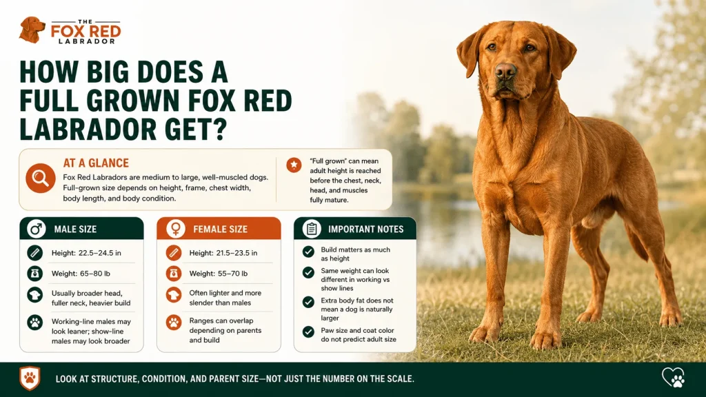 How Big Does A Full Grown Fox Red Labrador Get?