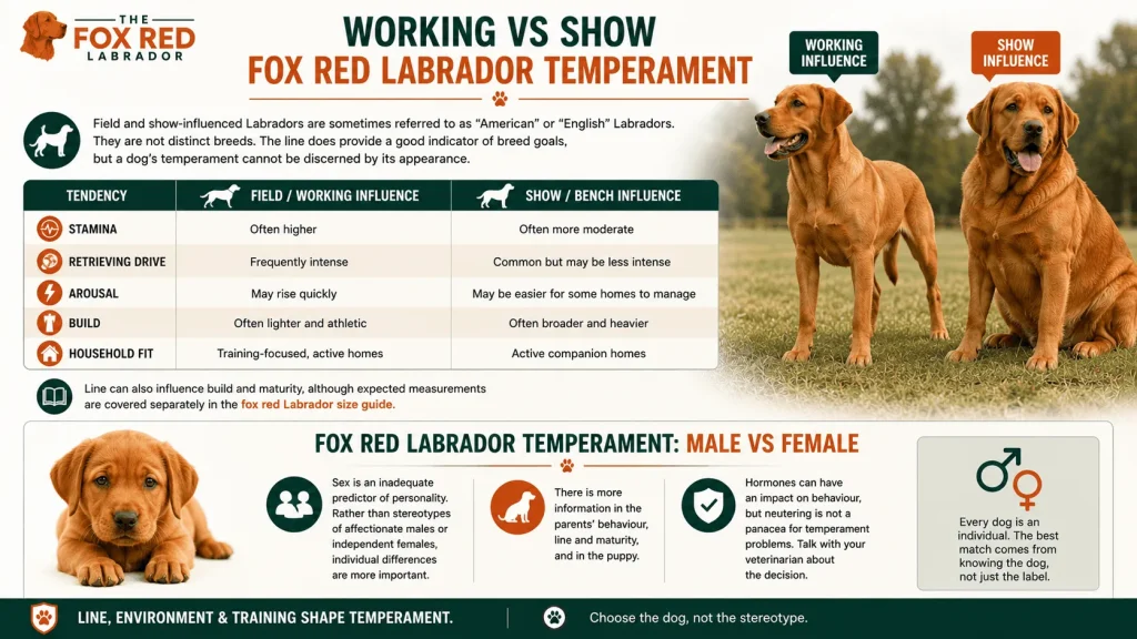 Working Vs Show Fox Red Labrador Temperament
