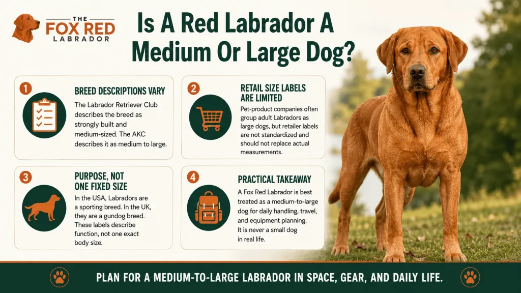 Is A Red Labrador A Medium Or Large Dog?