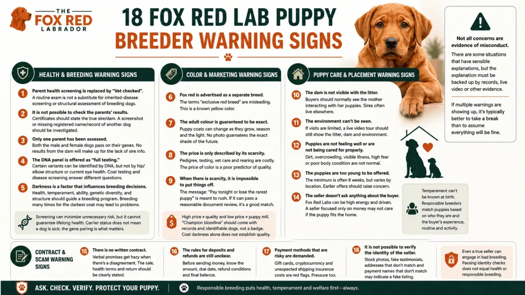 18 Fox Red Lab Puppy Breeder Warning Signs